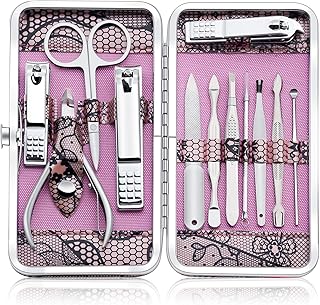 Professional Stainless Steel Nail Clipper Set - High Quality Nail Tools Manicure & Pedicure Set of 12pcs - Travel & Grooming Kit with Luxurious Case (
