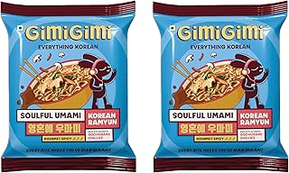GIMI GIMI - Soulful Umami | Veg Korean Noodles | Authentic Korean-Style Instant Noodles | 125g Each (Pack of 2)