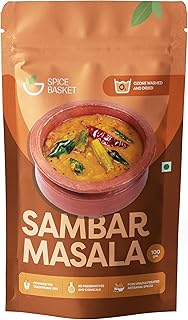 Spice Basket Sambar Masala (100g) | Traditional Sambar Powder | Authentic South Indian Spice Blend | 100% Pure & Natural | Traditionally Pounded, Ozon