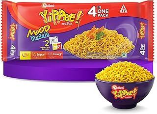 Sunfeast YiPPee! Mood Masala, Instant Noodles (Pack of 4), 270g / 280g (Weight May Vary)