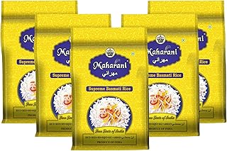 Maharani Supreme XXXL Basmati Rice | Pack of 5 (1 kg Each, Total 5 kg) | Extra-Long Grain, Perfectly Aged, Rich Aroma | Premium Biryani Rice