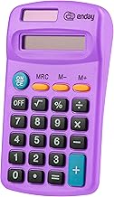 Calculator Purple, Basic Small Solar and Battery Operated, Large Display Four Function, Auto Powered Handheld Calculator School and Kids Available in