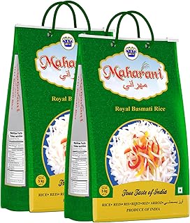 Maharani Royal Basmati Rice 5kg * 2(Total 10 kg)| Premium Long Grain Parboiled | Aromatic Full Grain Basmati for Biryani & Daily Cooking