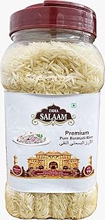 India Salaam Premium Basmati Rice 1kg Jar | Extra Long Grain, Naturally Aged & Aromatic | Ideal for Biryani, Pulao & Daily Cooking |