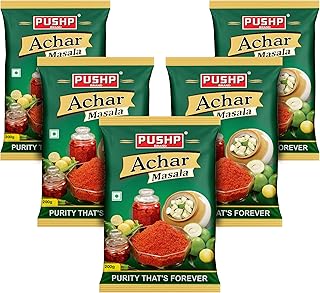 Pushp Brand Achar Masala | 200g | Premium Blend of Traditional Spices | Ready-to-Use Pickle Mix | Authentic Homemade Pickle Masala | No Added Preserva