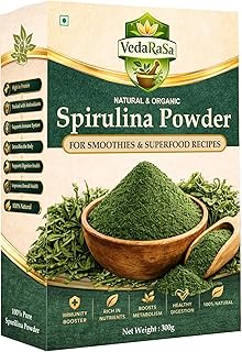 Spirulina Powder Health Drink Mix Natural and Organic Superfood for Energy Immunity Detox and Daily Nutrition 300gms