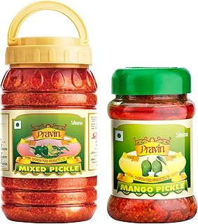 Pravin Pickles Mix 1kg + Mango 500g Pickle Jar - Combo 2