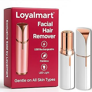 Facial Hair Remover Machine For Women - Face, Chin, Cheek, Eyebrow, Upper Lip Hair Remover for Women, USB RECHARGEABLE Epilator Machine for Women (Whi