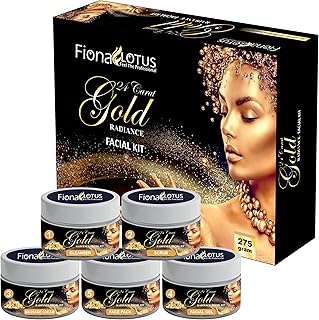 Professional 24K Gold Facial Kit for Facial, Premium Range, Unisex For Fairness, Best In-stat Glow Facial Kit Ever in INDIA (Set of 5) 275 G