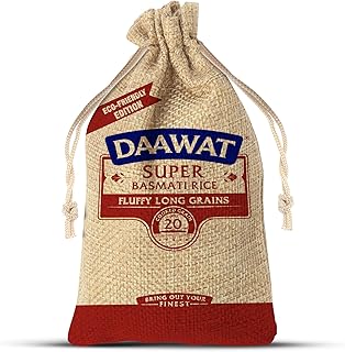 Daawat Super Basmati Rice, 2kg Eco-Friendly Jute Bag | Aged 24 Months | Fluffy Long Grains | Sustainable Packaging | Premium Basmati for Daily & Speci