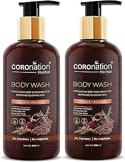 COROnation Herbal Unisex Pure Arabica Coffee & Chocolate De-Tan Foaming Face & Body Wash | Tan Removal Body Wash | 100% Soap Free | Body Cleanser | Sh
