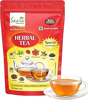 Saara Herbal Fresh Herbal Tea for Winter Health, 50g | Tulsi Ginger Pepper Immunity Boosting Tea