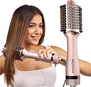 PROTOUCH Born To Shine 2-in-1 Styling Blow Brush | Hair Dryer & Volumizer Brush | Straightens, Smooths & Adds Shine | Ceramic Barrel | 1200W | For All