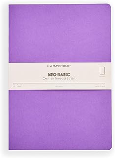 myPAPERCLIP NeoBasic A4 Unruled Notebook | 160 Pages, 80 GSM, 250 GSM Soft Cover, A4 (8.27 x 11.69 in) | Purple