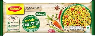 MAGGI Veg Atta Noodles, now with MAGGI Masala Taste, Made with ONLY ATTA flour, Source of Fibre,435g