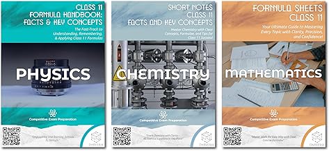 DARVERSE Class 11 PCM Study Combo Pack, Physics Formula Handbook, Chemistry Short Notes, Mathematics Formula Sheets, Competitive Exam Preparation ...