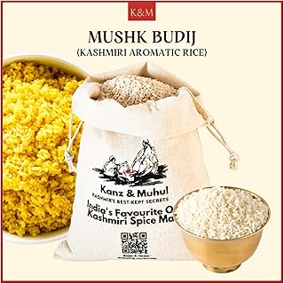 KANZ & MUHUL Natural Premium (2 Kg) Pure Mushk Budij Kashmiri Aromatic Rice Naturally Aged, Rich Aroma, Natural Scented Perfect Fit For Everyday | Hig