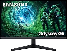 Samsung 27" Odyssey G5 Fast IPS Gaming Monitor|QHD 2560 x 1440|200 Hz|1ms|300nits|HDR10|FreeSync Premium|Ports-DP,2 HDMI,Headphone|Wall Mountable|LS27