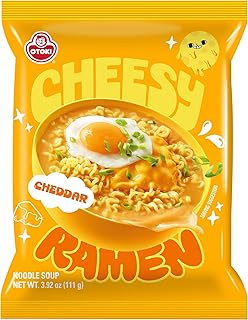 OTOKI Cheesey Cheedar Ramen Korean Style Instant Noodle Rich Flavor with Savory Cheese 111g, Pack of 4 (444g) | Veg & Authentic Korean Ramen Noodles |