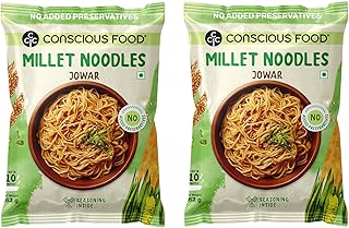 Conscious Food Millet Noodles | 162g | Pack of 2 | No Preservatives | No Maida | No Msg | No Artificial Colors or Flavors, No Trans Fat & Cholesterol
