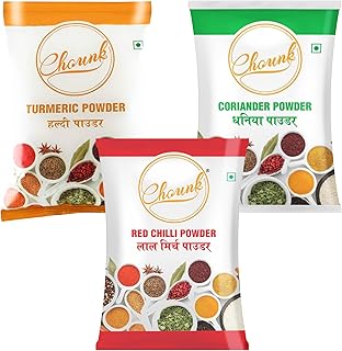 Chounk Ground Spices Combo (1500 Grams) | Haldi Powder | Red Chilli Powder | Dhaniya Powder | Rich Indian Spices & Masalas | Premium Masala Combo Pack