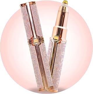 NLB ENTERPRISE Eyebrow Trimmer for Women, 2 in 1 Rechargeable Facial Hair Remover with Replaceable Heads, Professional Painless Personal Hair Removal