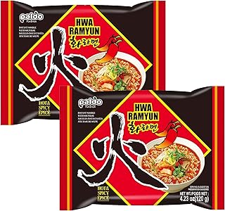 Paldo Hwa Ramyun Instant Vegetarian Noodles 240 Grams Pack Of 2 (120G X 2)