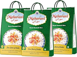Maharani Royal Basmati Rice 5kg * 3(Total 15kg)| Premium Long Grain Parboiled | Aromatic Full Grain Basmati for Biryani & Daily Cooking