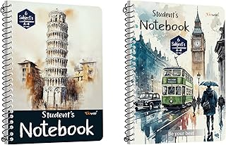 GOWOO A4 size Ruled spiral notebook || set of 2 || 400 pages || 2x200 pages each notebook || Study & Office Use
