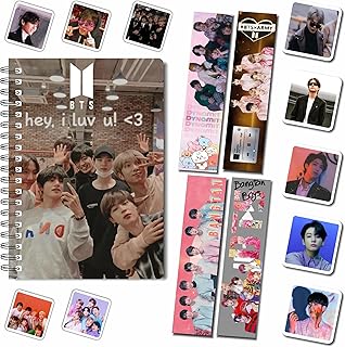 CRAFT MANIACS BTS LATEST 2023 COLLECTION A5 BTS I LUV YOU 160 RULED PAGES A5 NOTEBOOK + FREEBIE BOOKMARKS + 10 MEMBER PICTURES FOR BTS ARMY