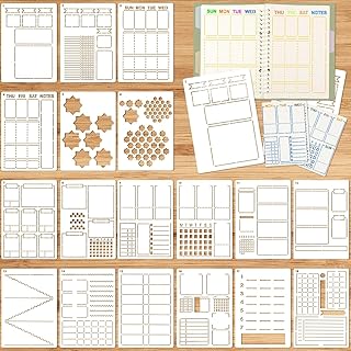 18 Pieces Ultimate Productivity Set A5 Journal Stencil Plastic Planner Template Stencil Schedule Stencil Daily Weekly Calendars for DIY Notebook Diary