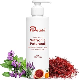 Saffron & Patchouli Body Wash, Cleanses, Nourishes and Refreshes | Hydrates and Softens Skin | Natural Glow | 200ml