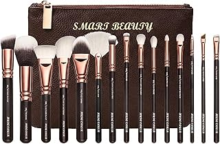 SMART BEAUTY Professional Makeup Brush Set 15 Pieces Premium Cosmetic Brush Kit with Storage Pouch Soft Synthetic Bristles Makeup Brushes for Foundati