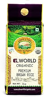Elworld Agro & Organic Food Products Traditional Brown Basmati Rice(Pack of 2), 2kg