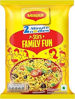 MAGGI 2-Minute Instant Noodles, Favourite Masala Taste, Masala Noodles With Goodness Of Iron, Made With Choicest Quality Spices, 70g/75g Pouch (weight