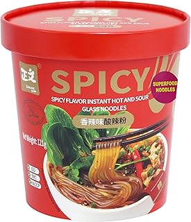 UMAI ZHENGWEN Spicy Sweet Potato Glass Noodles 121g| Instant Sweet Potato | Super Food | Healthy | 6 seasonings inside