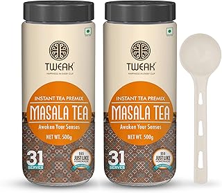 TWEAK Instant Masala Premix 500gram X 2 Jars | Premium Chai Premix | Instant Chai Mix with Milk & Sugar | Chai | Ready-to-Drink Herbal Masala Tea| Mak