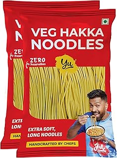 Yu Foodlabs - Veg Hakka Preservative Free Noodles - Extra Long & Extra Soft - Not Fried & No Palm Oil - Zero Preservatives & 100% Natural - Just Boil