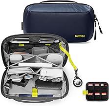 tomtoc Electronic Organizer Accessory Tech Pouch for MacBook Charger, Cables, Power Bank, Hard Drive, Cords, Water-Resistant Storage Bag with Removabl