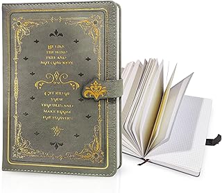 FunBlast Diary for Kids & Adults - Retro Soft Leather Cover Notebook with Magnetic Buckle Lock, A5 Aesthetic Diary for School, Home, Office, Travel Di