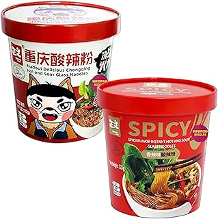 UMAI ZHENGWEN Madout Delicious Chongqing, Spicy Hot & Sour Sweet Potato Glass Noodles | Instant Sweet Potato | Super Food | Healthy | 6 seasonings ins