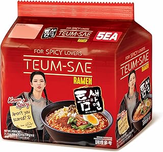 Paldo Fun & Yum Extra Hot & Spicy Instant Noodles, Teumsae Ramyun Noodles, 120 g (Pack of 10)