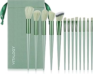 Vitalogy - Makeup Brush Set Professional - 13 Pcs Premium Set for Foundation Blending Blush Concealer Eye Shadow, Eye Makeup Brushes, Travel Brush Set