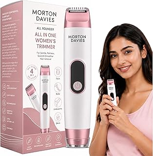 All Rounder All-in-1 Women’s Trimmer & Epilator for Face, Body, Underarms & Bikini Line | Rechargeable, IPX5 Water-Resistant, Portable, Lightweight Ha