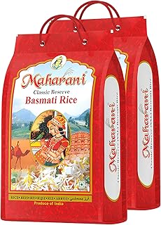 Maharani Classic Reserve Basmati Rice Pack of 2(5 kg Each, Total 10 kg) | Premium Long Grain Steam Rice | Naturally Aged, Aromatic & Non-Sticky | Idea