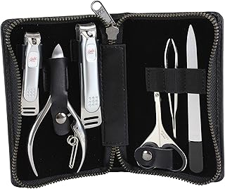 Seki EDGE Craftsman Luxury Grooming Kit - 6 Piece Premium Manicure & Pedicure Nail Kit with Nylon Tools for Men