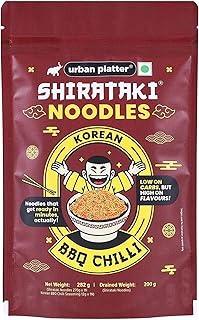 urban platter Korean BBQ Chilli Shirataki Noodles, 282gm (Konjac Noodle | Keto-friendly, Low-Carb, Fat-free | Spicy BBQ Chilli Flavour | Ready in Minu