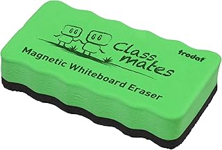 Trodat Classmates Magnetic Whiteboard Duster – Blue Magnetic White Board Eraser for Dry-Erase Marker and Chalk Boards – Smudge-Free Cleaning for Class