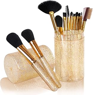 Facejewel12 Pcs Makeup Brush Sets for Foundation Eyeshadow Eyebrow Eyeliner Blush Powder Concealer Contour Shadows with Case