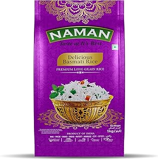 NAMAN Delicious Basmati Rice 1 kg, Super Fluffy Long Grains Rice (1 Kilogram)